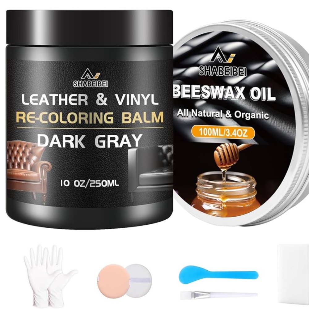 NWT-Leather Repair Kit Recoloring Balm Cleaner Conditioner (Dark Gray) - Picture 7 of 7